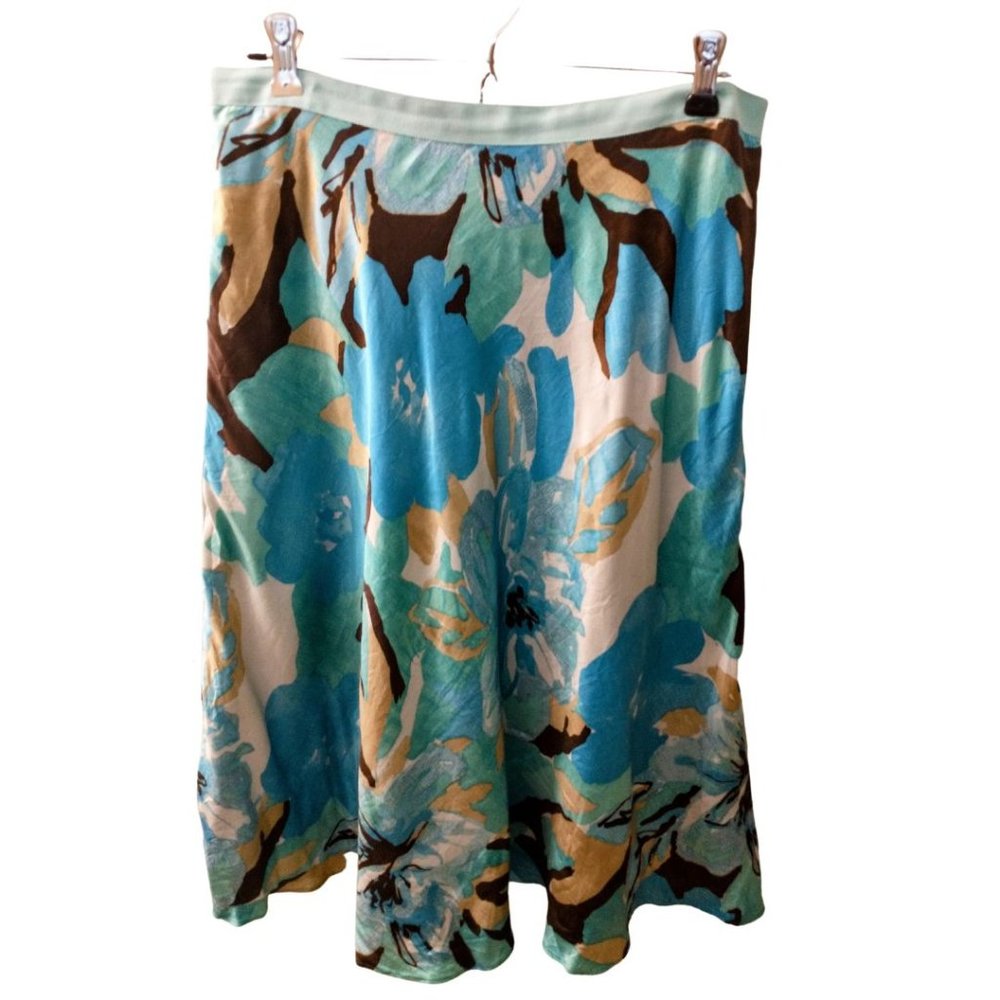 Banana Republic Silk abstract print circle A-line skirt Size 8